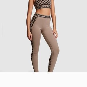PINK Victoria's Secret Tan and Black High-Waisted Leggings